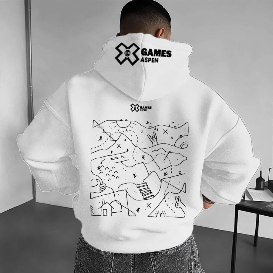 

Unisex Vintage X Games Print Oversized Hoodie