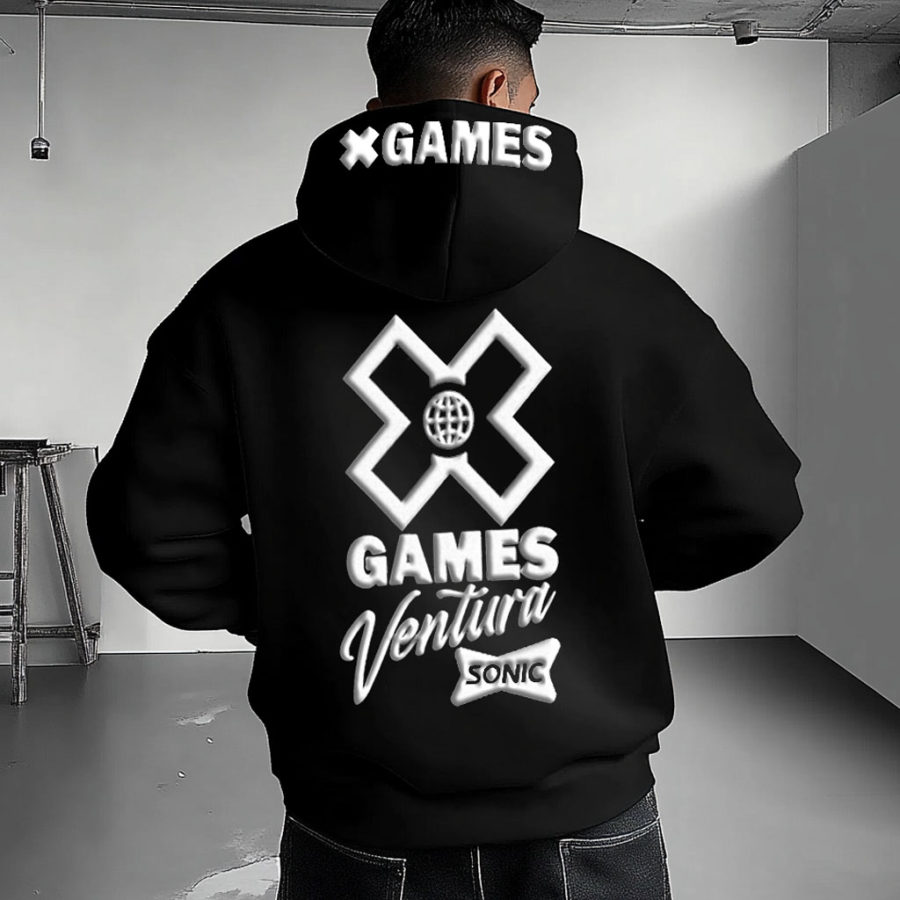 

Unisex Vintage X Games Print Oversized Hoodie