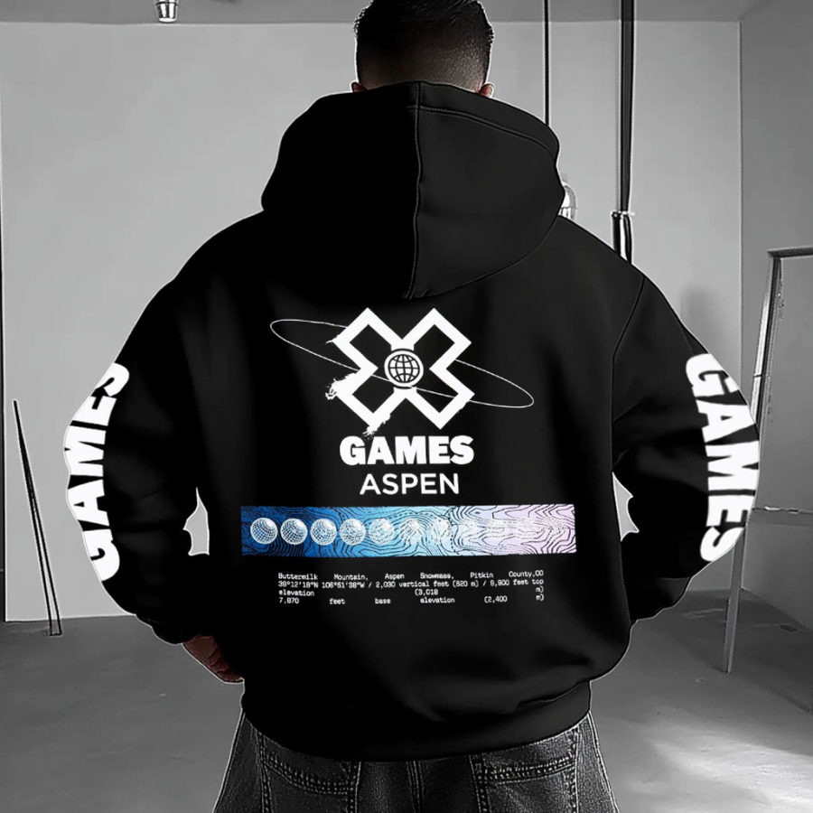 

Unisex Vintage X Games Print Oversized Hoodie