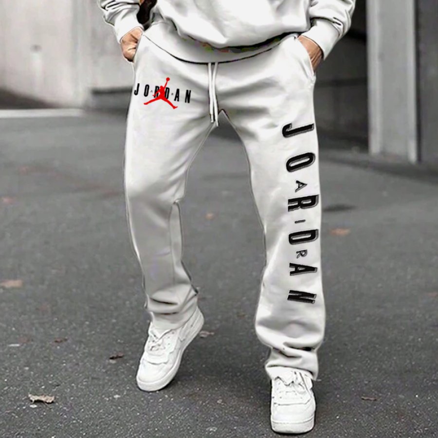 

Unisex Jumpman Rapper Collaboration Printed Casual White Sweatpants