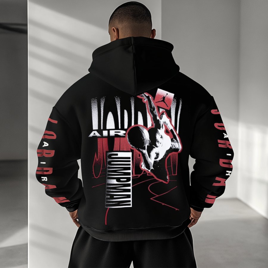 

Men's Jumper Basketball Printed Casual Loose Hoodie