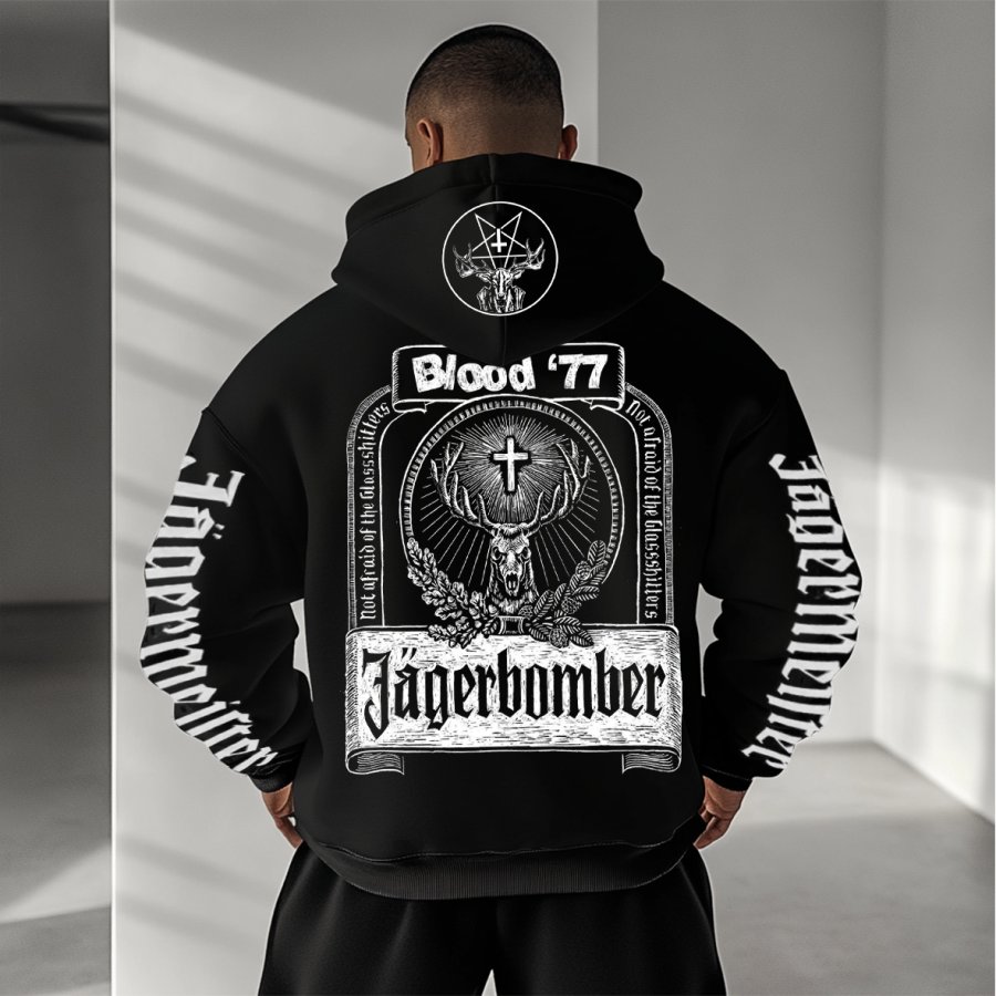 

Unisex Jagermeister Printed Casual Loose Hoodie