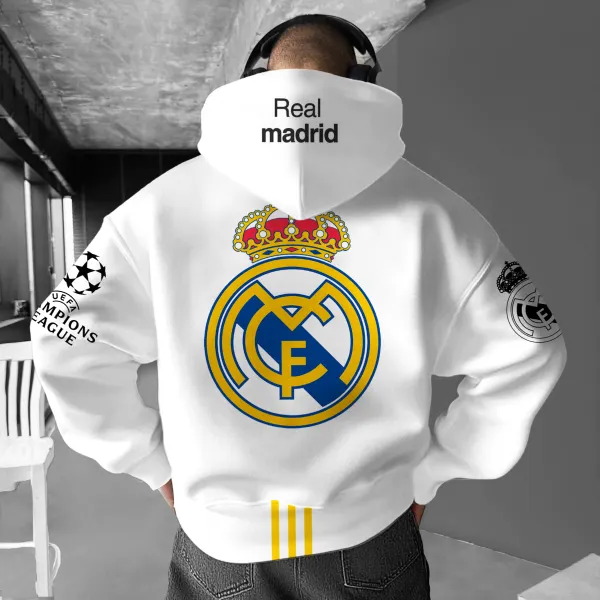 Unisex Real Madrid Football Printed Casual Hoodie - Elementnice.com 