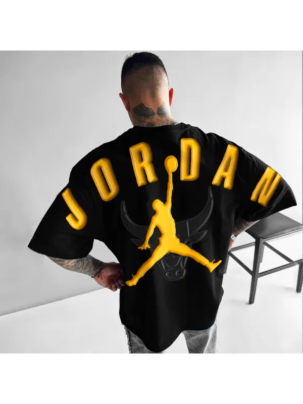 Unisex Oversized Jumpman Basketball Casual Print T-Shirt - Ootdmw.com 