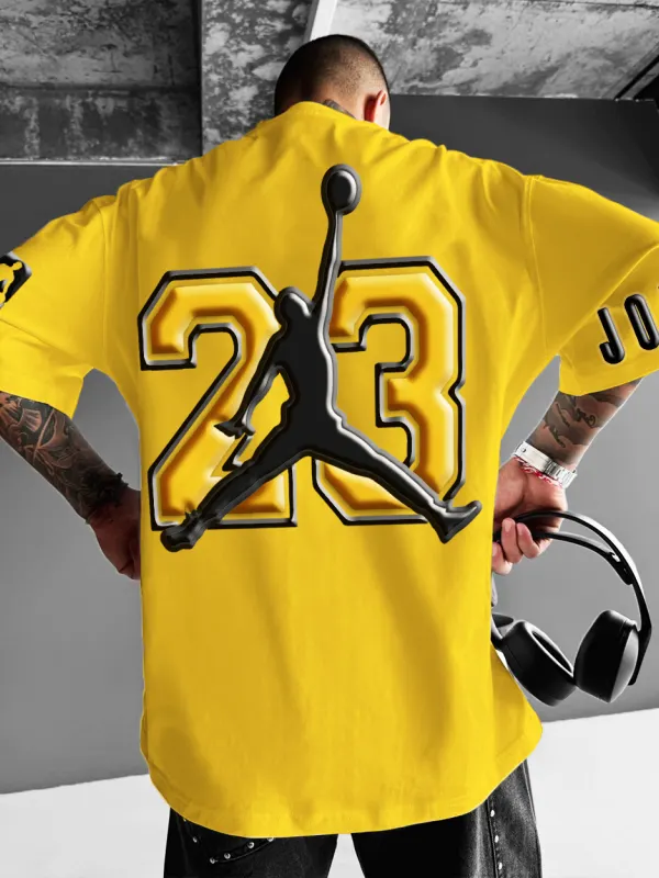 Unisex Oversized Jumpman Basketball Print Casual T-Shirt - Pragmaace.com 
