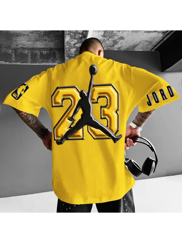 Unisex Oversized Jumpman Basketball Print Casual T-Shirt - Ootdmw.com 