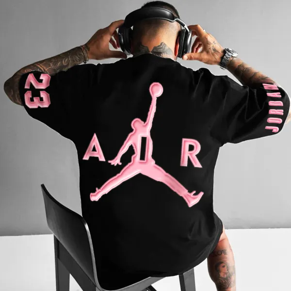 Unisex Basketball Jumpman Casual Print Oversized T-Shirt - Zivinfo.com 