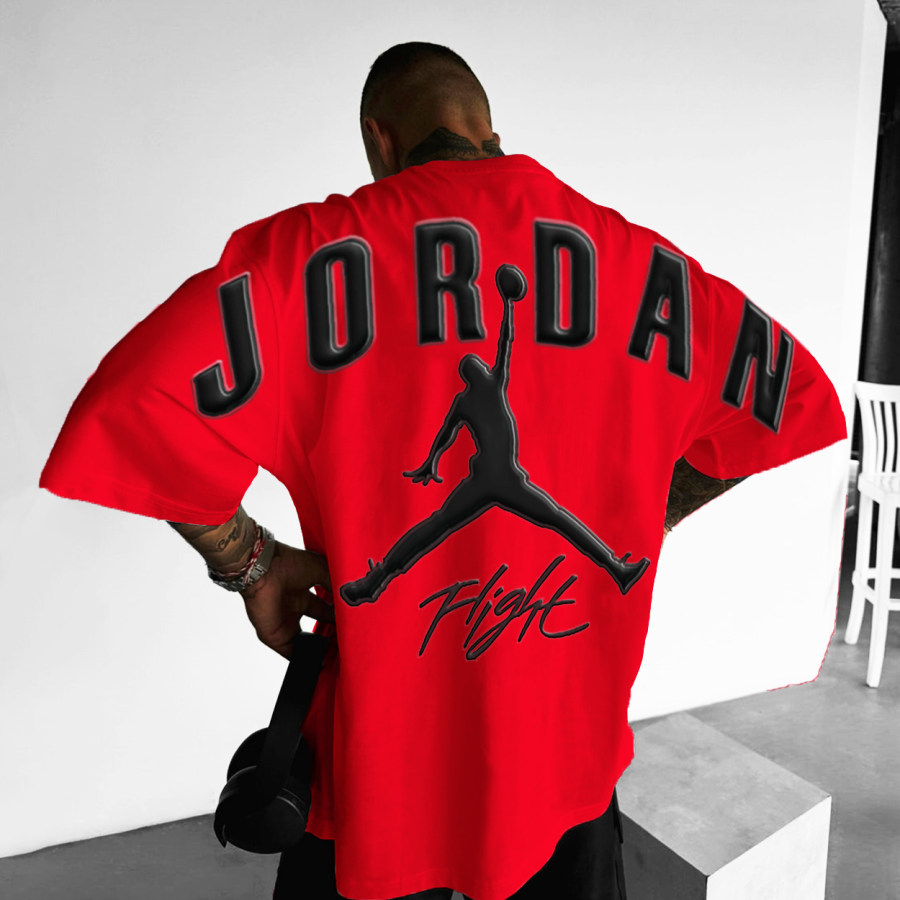 

Unisex Basketball Jumpman Print Casual Oversized Tee