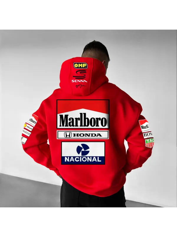 Unisex Racing Casual Print Oversized Hoodie - Aptkoi.com 