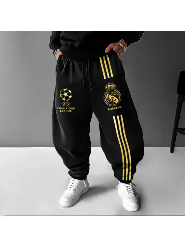 Unisex Football Team Print Oversized Harem Pants - Aptkoi.com 