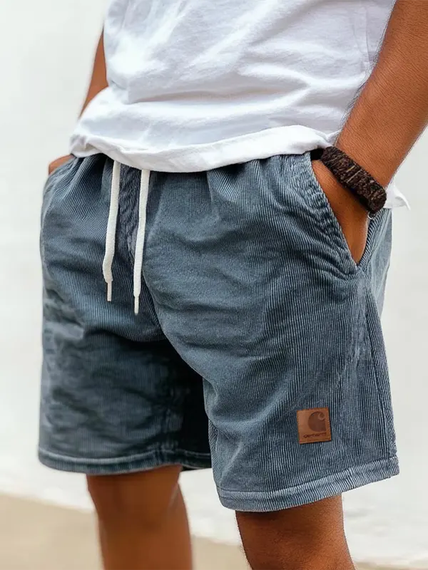 Carhartt Men's Shorts Retro Corduroy 5 Inch Shorts Surf Beach Shorts Daily Casual Leather Label - Menbarn.com 