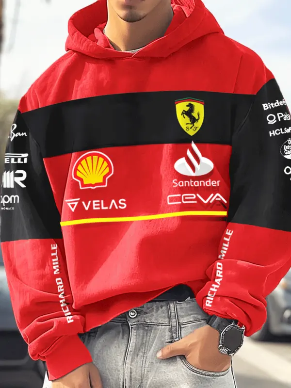Unisex Vintage Print Racing Team Hoodie - Menbarn.com 