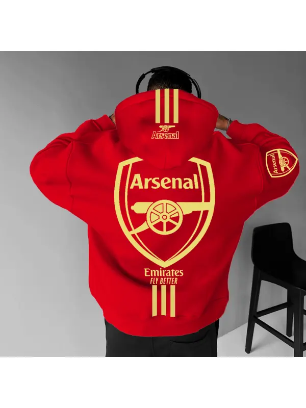 Unisex Oversized Soccer Print Casual Hoodie - Aptkoi.com 