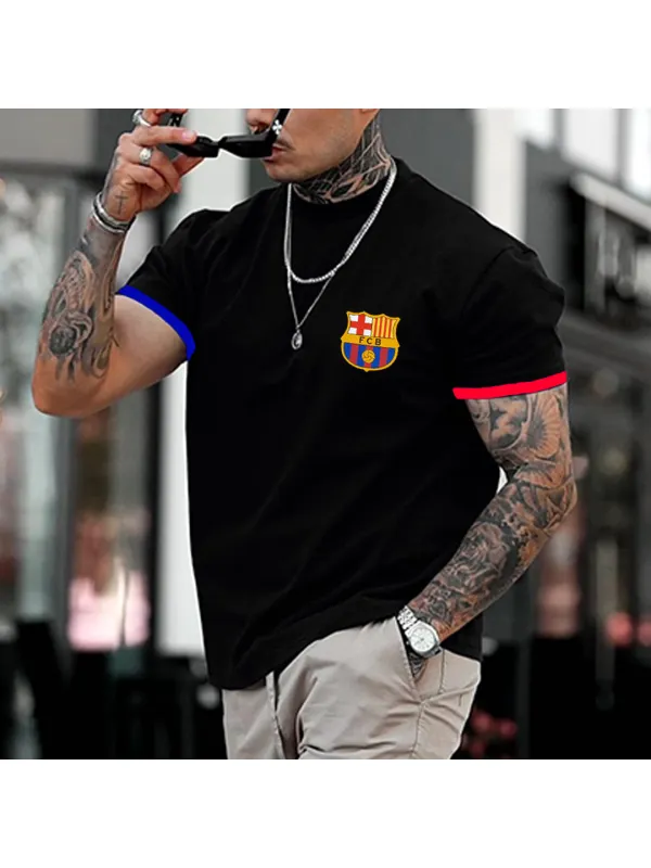 Men's Football Print Casual T-Shirt - Aptkoi.com 