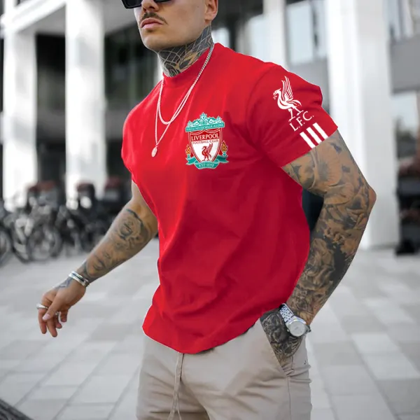 Men's Football Team Print T-Shirt - Elementnice.com 