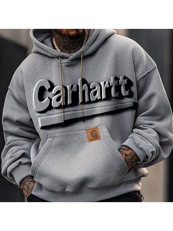 Men's Retro Distressed 3D Embossed Oversized Hoodie - Wearmw.chimpone.com 