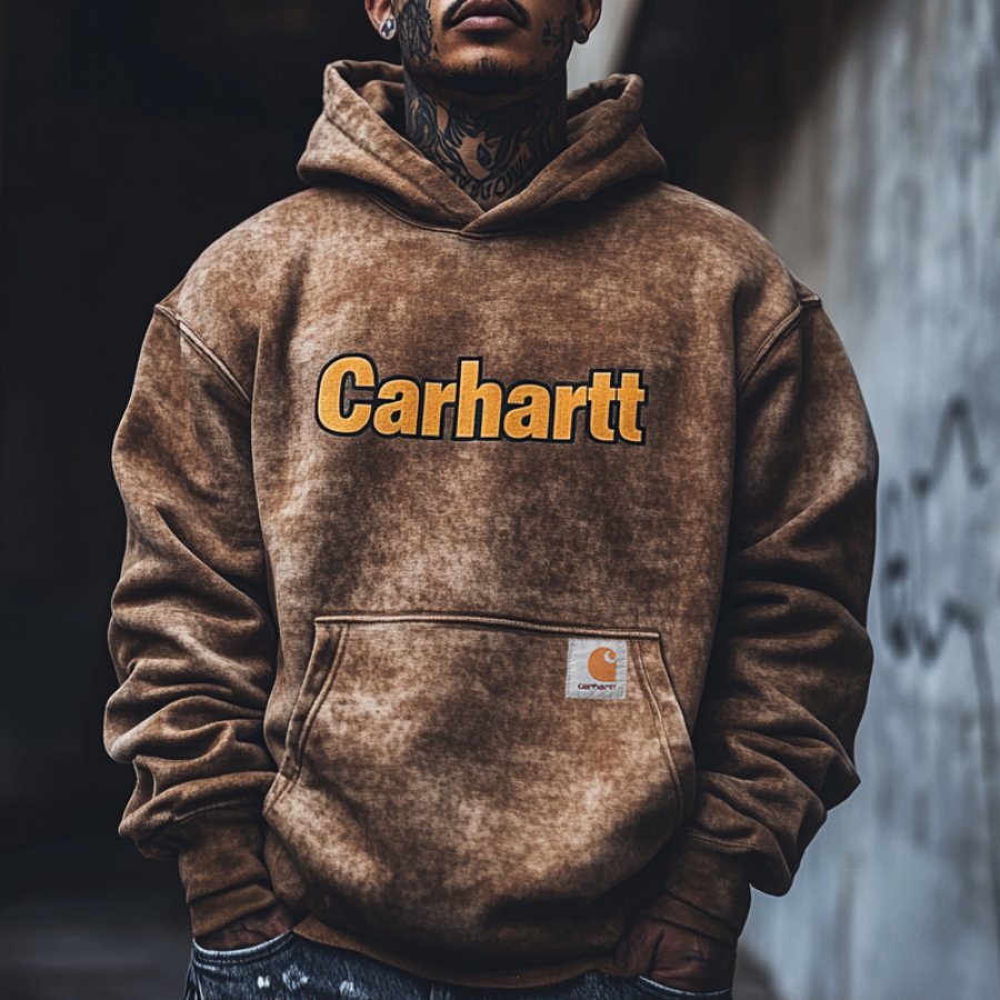 

Men's Carhartt Retro Distressed Oversized Heavy Metal Color Hoodie