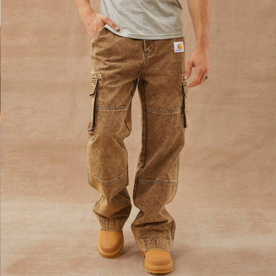 

Men's Vintage Distressed Multi Pocket Casual Pants