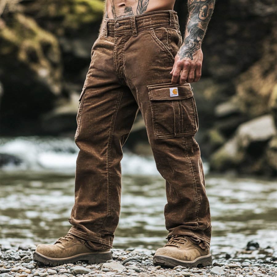 

Men's Outdoor Vintage Corduroy Multi Pocket Work Pants