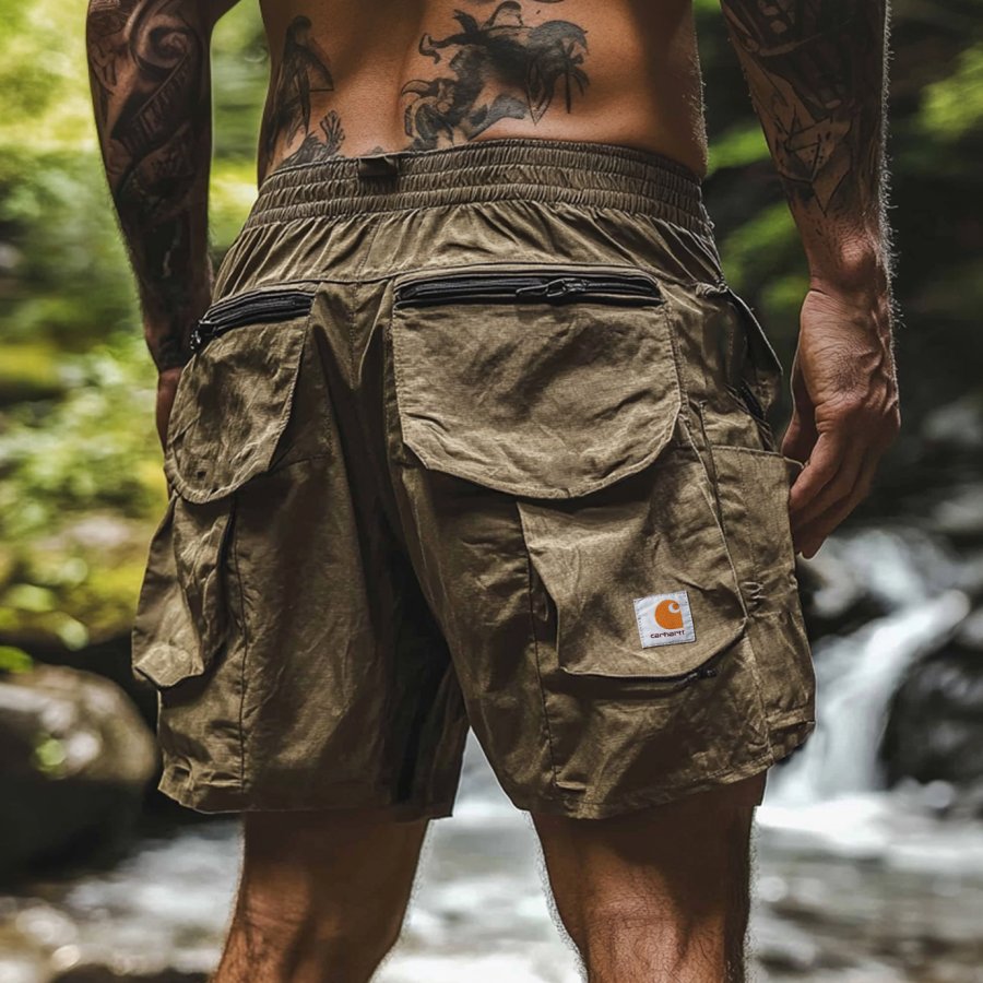 

Men's Retro Parachute Cloth 5 Inch Multi-dimensional Pocket Outdoor Daily Casual Work Shorts