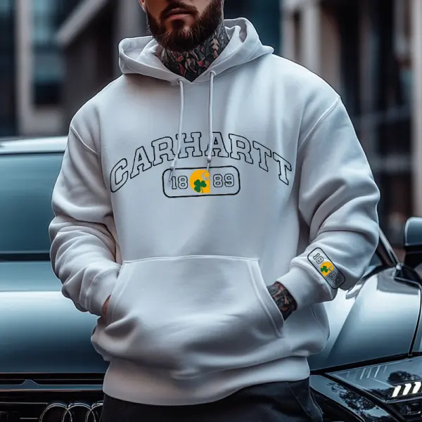 Men's Vintage Fashion Streetwear Shamrock St. Patrick's Day Hoodie White Only $29.99 - Cotosen.com 