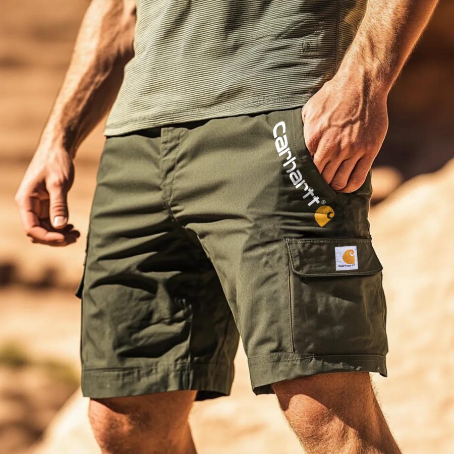 

Men's Outdoor Multi-Pocket Tactical Stretch Vintage Army Green Cargo Shorts