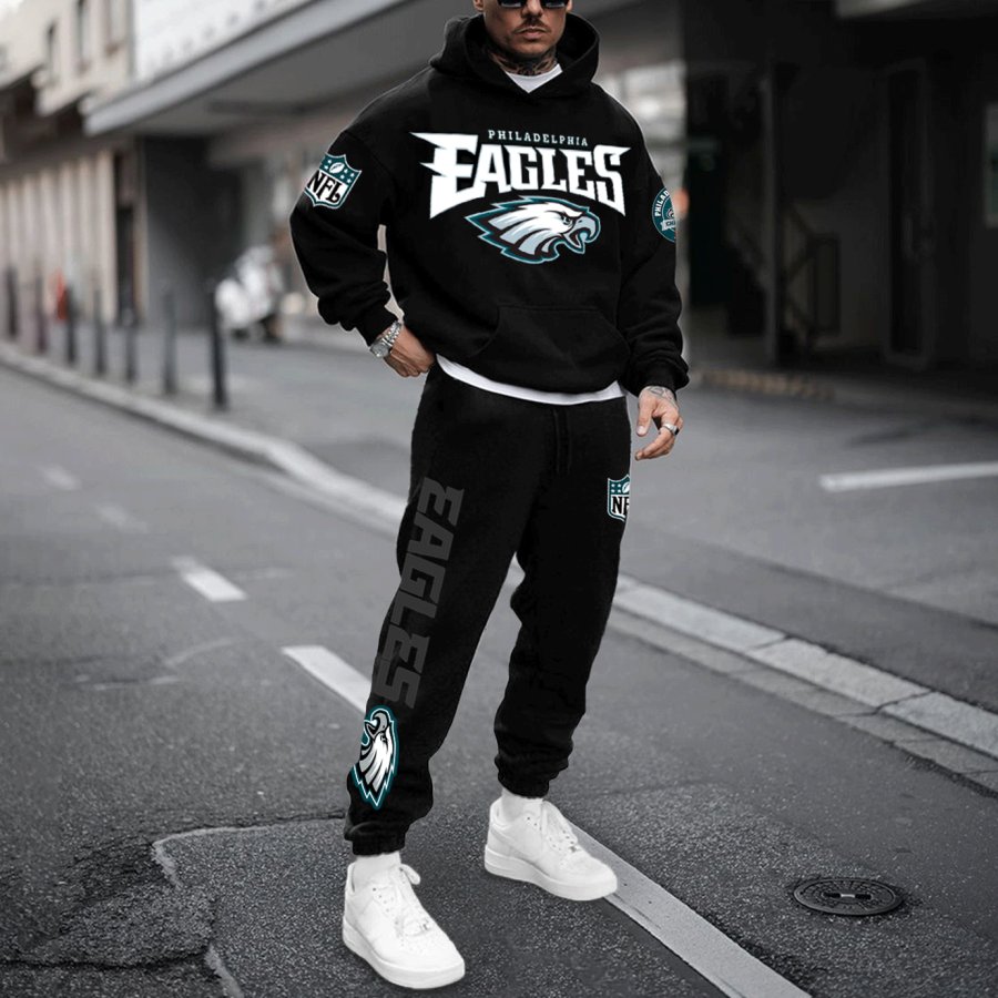 

Unnisex American Football Team Print Casual Hoodie Set