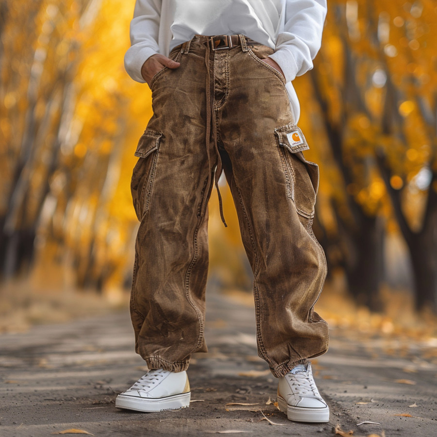 

Carhartt Casual Retro Letter Brand Trousers