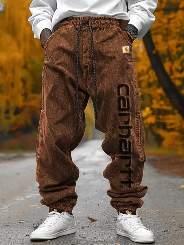 Retro Letter Design Casual Trousers - Pragmaace.com 