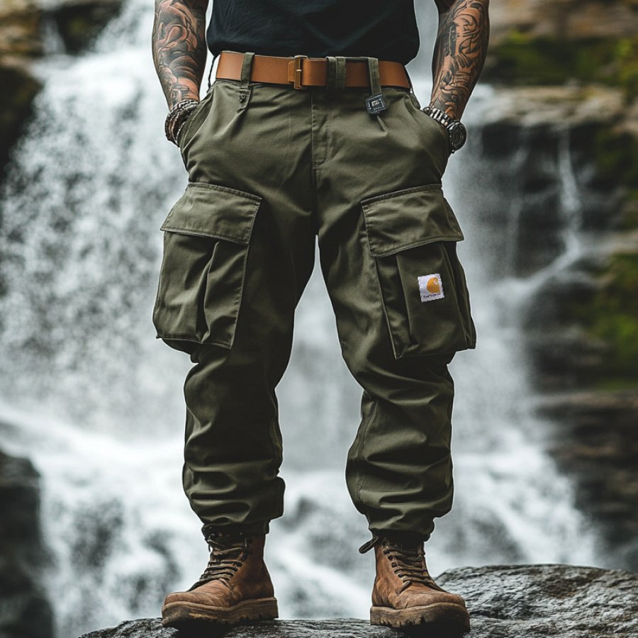 

Men's Exaggerated Pocket Outdoor Tactical Cargo Pants With Utility Pockets