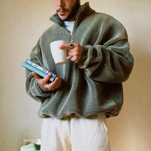 Mens Winter And Autumn Fleece Casual Zip Sweatshirt - Trisunshine.com 