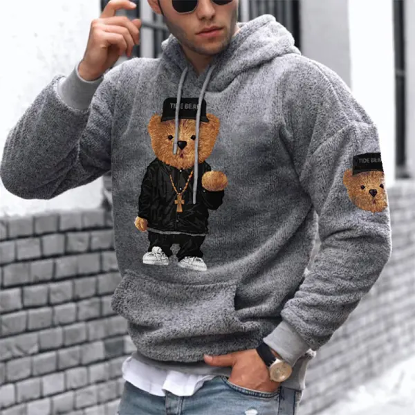 Warm Teddy Bear Lamb Wool Men's Casual Hoodie - Trisunshine.com 