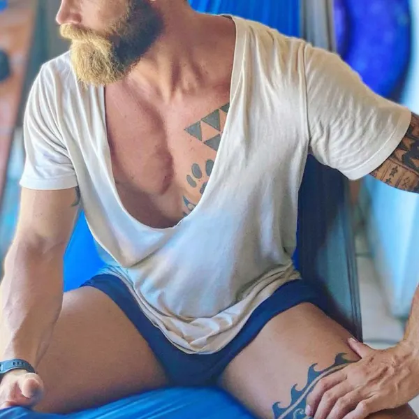 Men's Summer Casual V-Neck Cotton T-Shirt - Trisunshine.com 