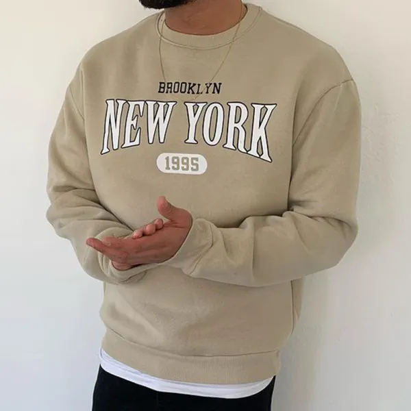 Letter Print Crew Neck Pullover Sweatshirt - Trisunshine.com 