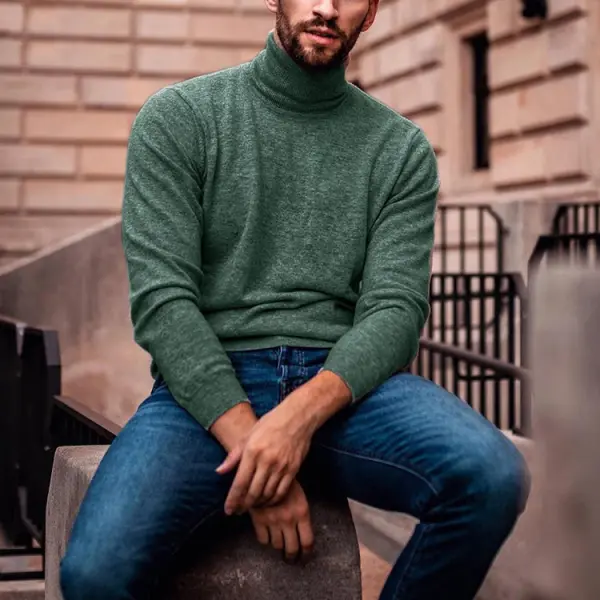 Men's Casual Long Sleeve Turtleneck Sweater - Trisunshine.com 