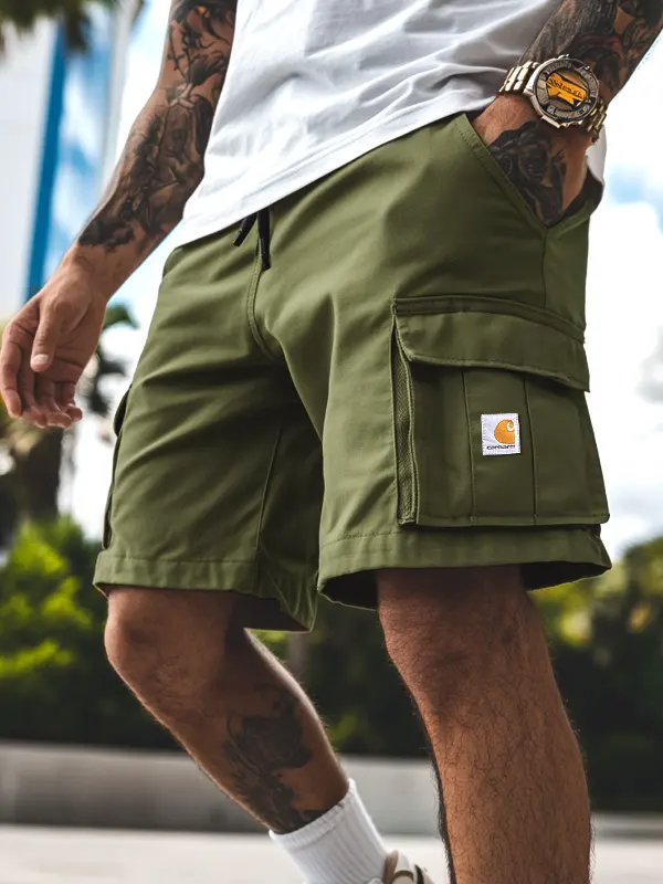 Men's Carhartt Vintage Multiple Pockets Green Cargo Shorts - Menbarn.com 