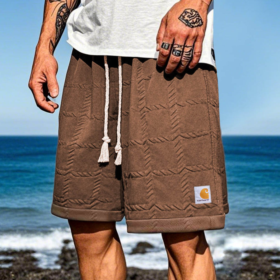 

Men's Texture Quilted Casual Summer Surf Shorts