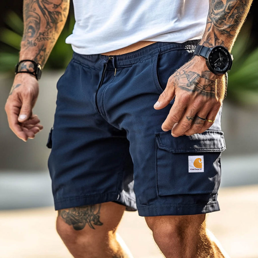 

Men's Outdoor Multi-Pocket Navy Cargo Shorts