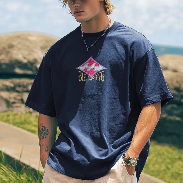 Unisex Oversized 80s Surf Casual Tee - Pipersuper.com 