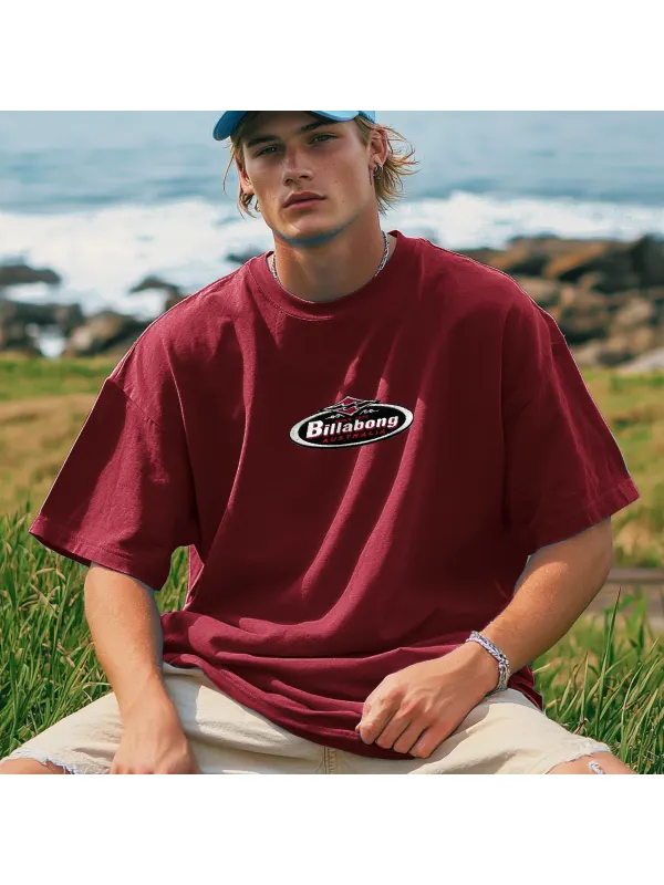 Unisex Retro Surf Print Casual Tee - Aptkoi.com 