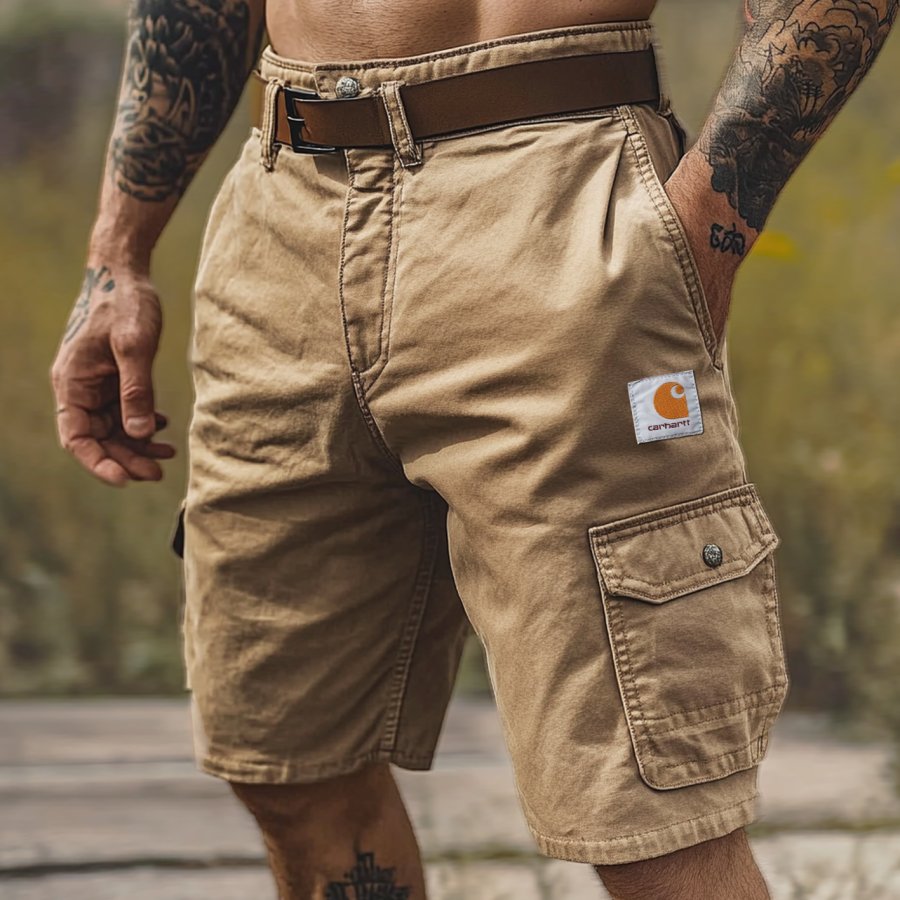 

Men's Khaki Cargo Shorts Durable Versatile For Outdoor Adventures