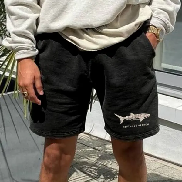 Men's Vintage Shark Print Shorts - Trisunshine.com 
