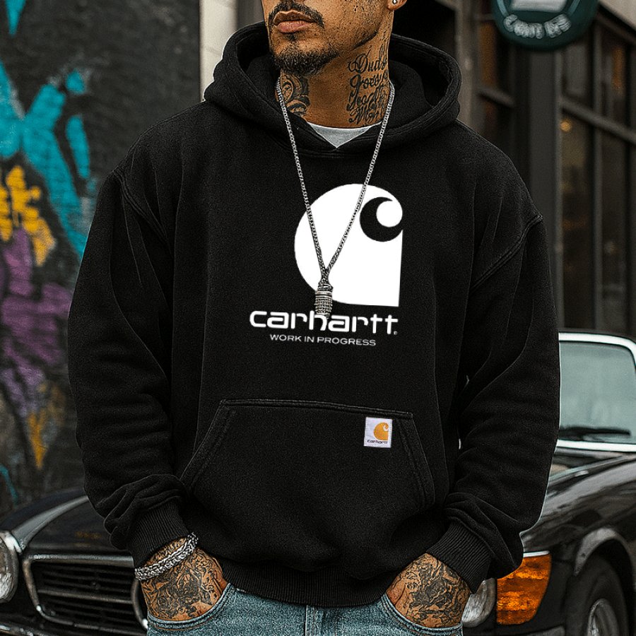 

Hooded Sweatshirt With Iconic Logo Design For Men