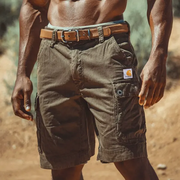 Cargo Shorts With Adjustable Belt And Multiple Pockets For Outdoor Adventures - Ootdyouth.com 