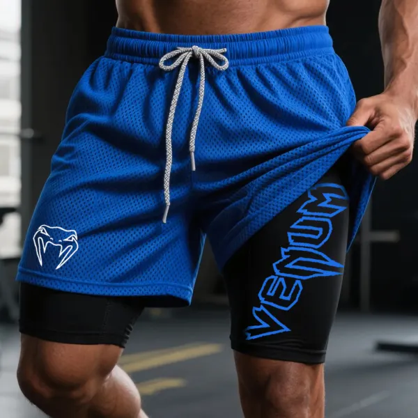 Fitness Double Mesh Shorts Everyday Basic Shorts Ultimate Fighting Double Shorts - Wayrates.com 