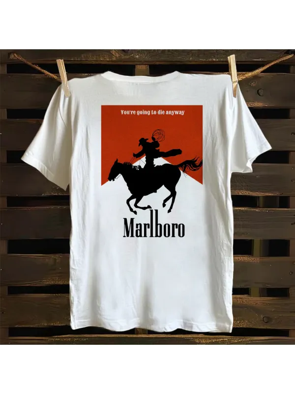 Western Cowboy Graphic Print T-shirt - Aptkoi.com 