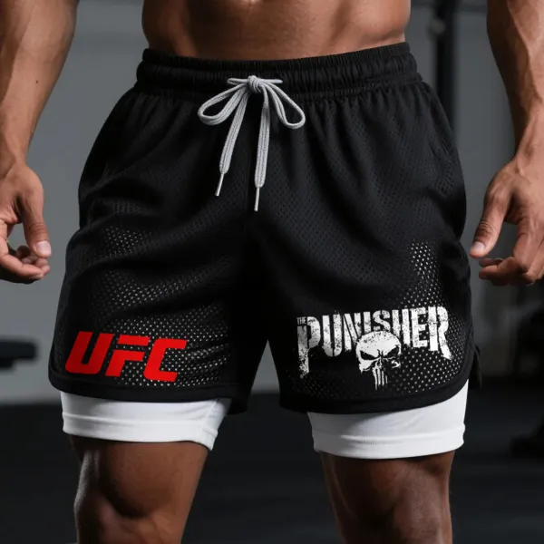 Fitness Double Mesh Shorts Everyday Basic Shorts Ultimate Fighting Double Shorts - Ootdyouth.com 