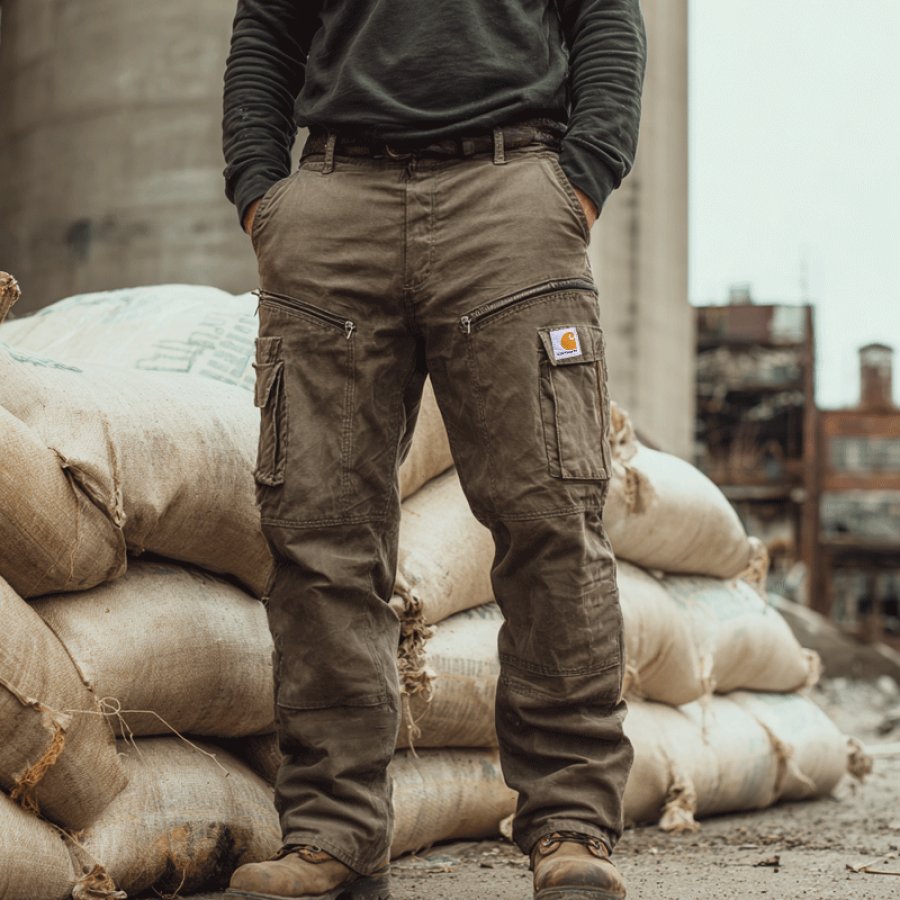 

Cargo Pants With Multi-Pocket Design For Outdoor Work And Casual Wear
