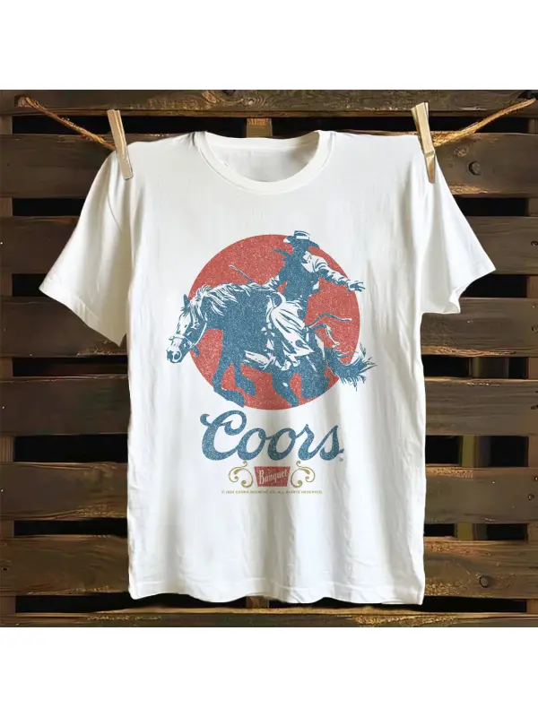 Western Cowboy Graphic T-shirt - Aptkoi.com 