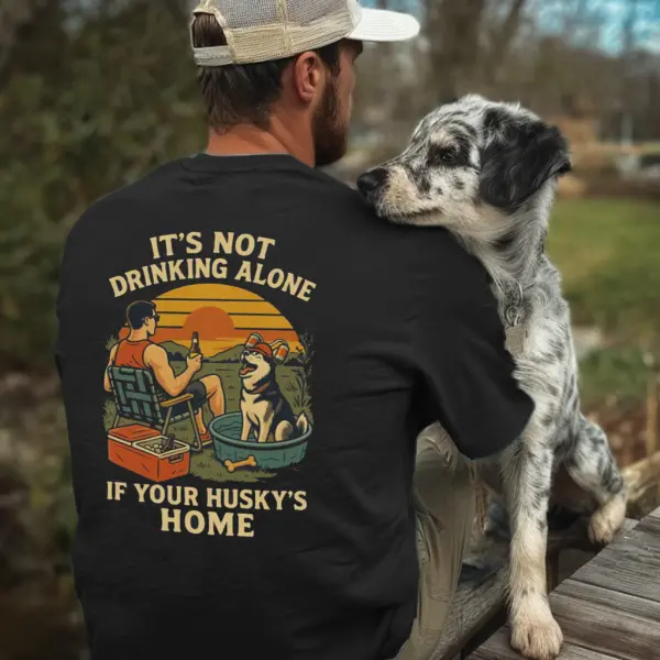 Funny Husky Drinking Graphic T-Shirt - Trissla.com 